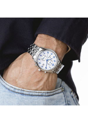 Reloj festina timeless chronograph f6854/a blanco correa de acero inoxidable 316l, hombre