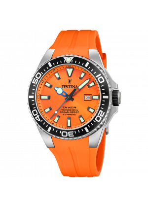 Reloj festina the originals f20664/4 naranja correa de caucho, hombre