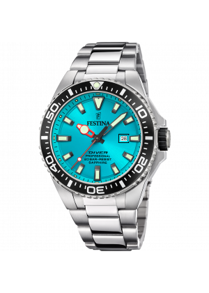 Reloj festina f20663/5 azul correa de acero inoxidable 316l, hombre