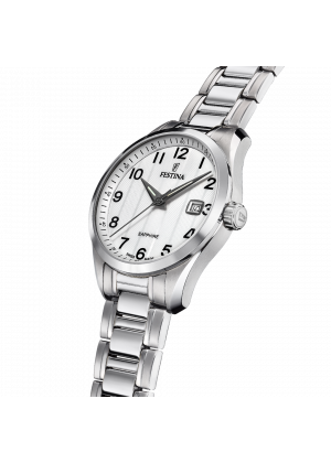 Reloj festina swiss swiss made f20026/1 blanco correa de acero inoxidable 316l, hombre